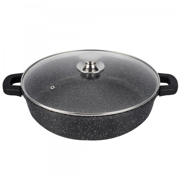 Cacerola al.fund.black baja piedra 24cm