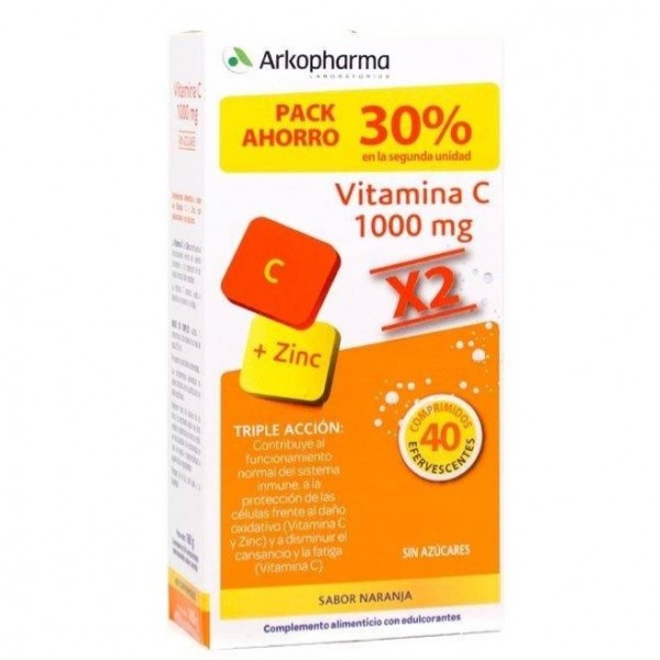 Arkovital Vitamina C y Zinc 2x20 Comps Efervescentes Promo