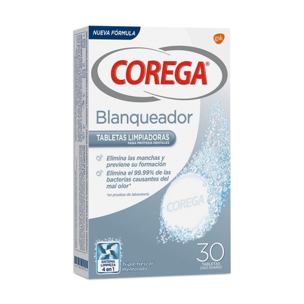 Corega Blanqueador 30 Tabletas