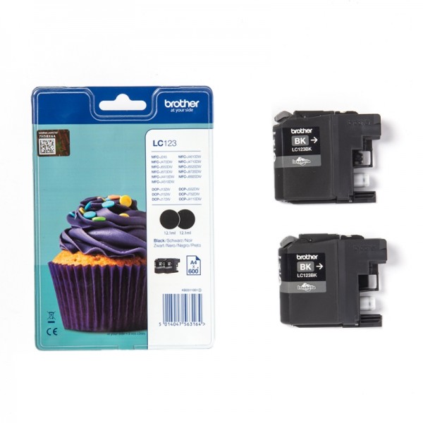 Brother cartucho lc123bkbp negro blister