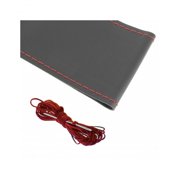 Funda/Cubierta Cuero Real NO SINTÉTICO. con Aguja e Hilo Rojo para Coser y Ajustar al Volante