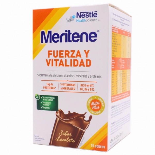 Meritene Fuerza y Vitalidad Chocolate 15 Sobres