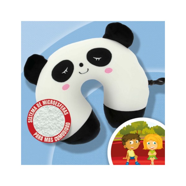 Cojín de Cuello Infantil de Viaje Tacto Ultrasuave Forma Panda
