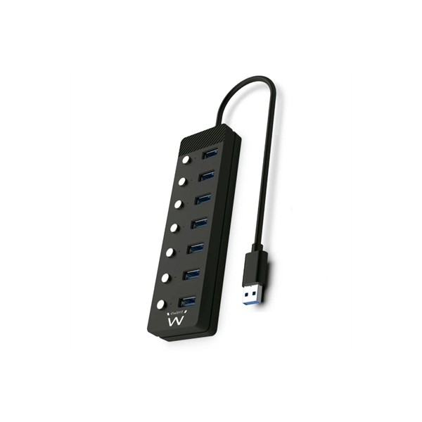 Ewent hub usb-usb-c 7 ptos interruptor c/alimen.