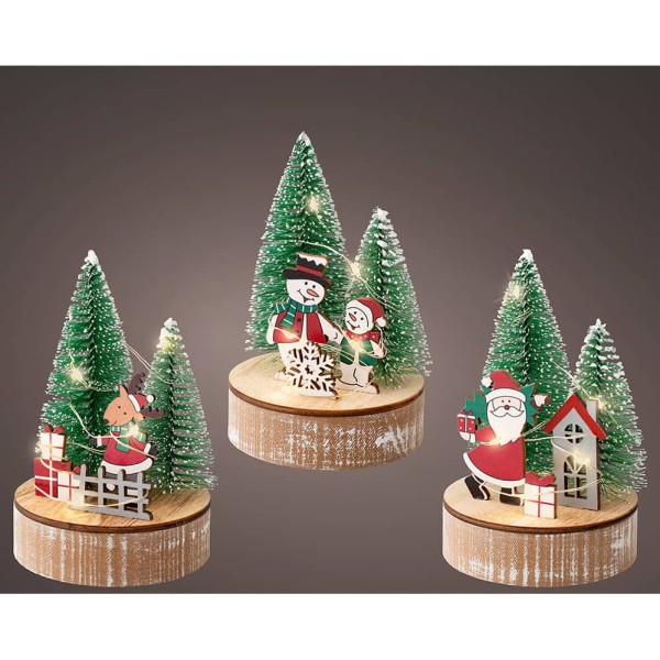 Figura decorativa motivos navideños con led, modelos surtidos, ø8 x 12 cm